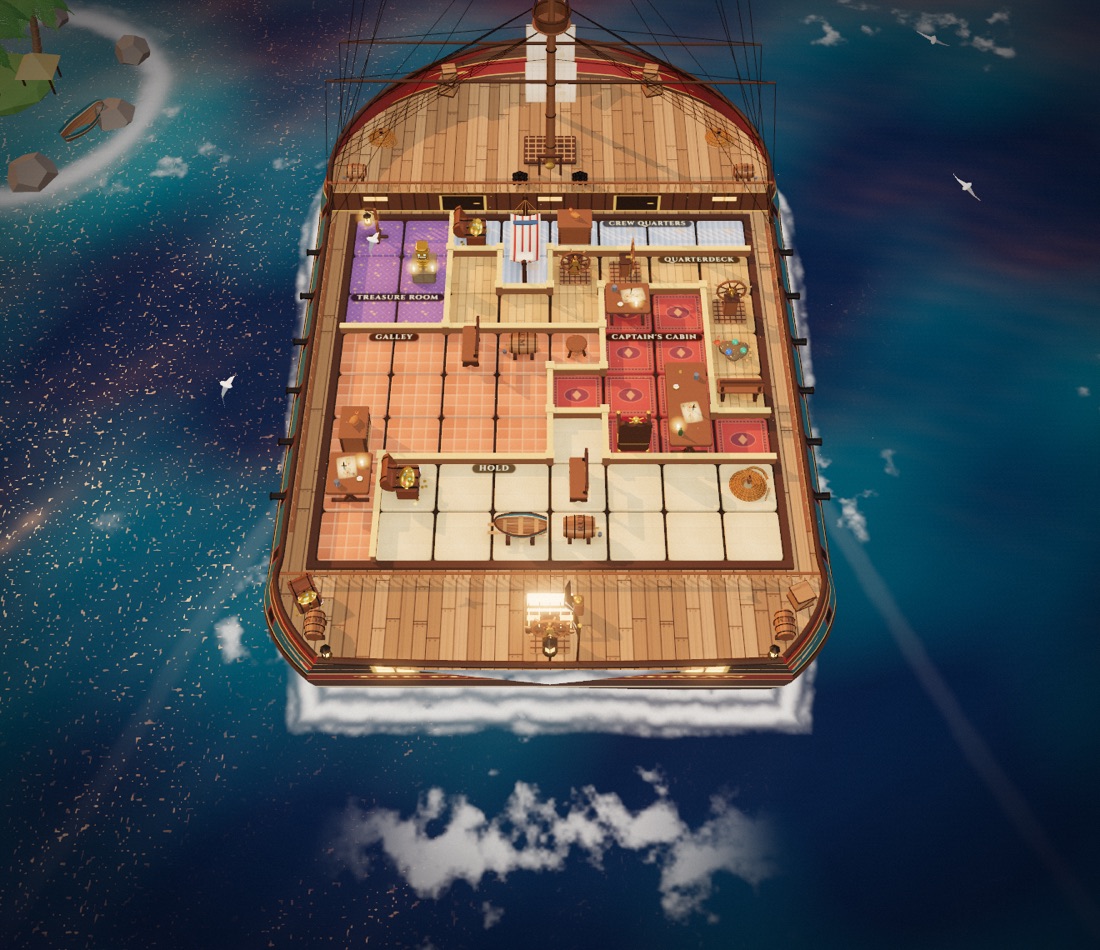 Murder Sudoku 3D pirate setting: a pirate ship at sea
