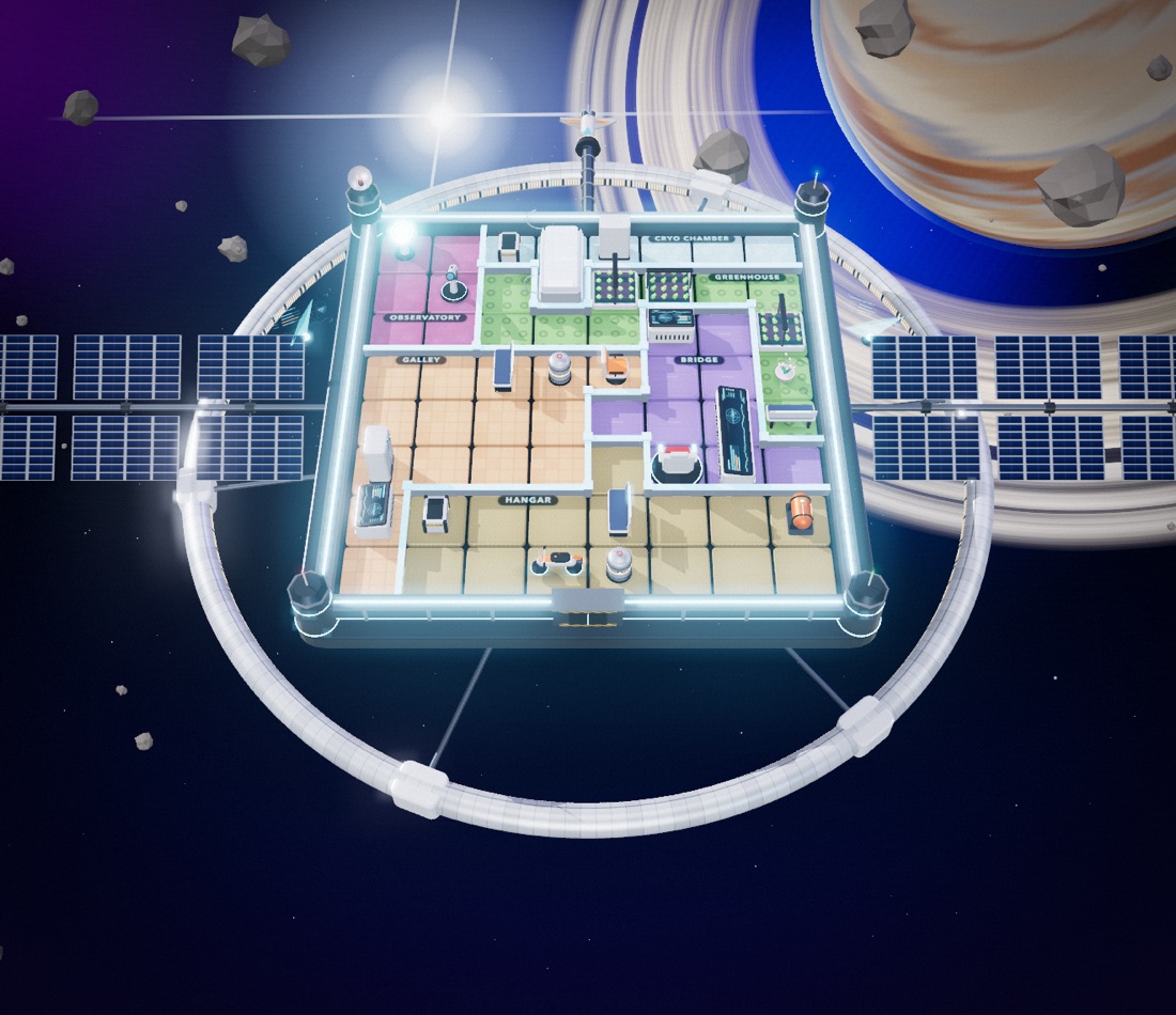 Murder Sudoku 3D space setting: a space station with solar panels